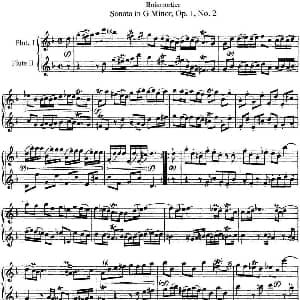 长笛曲谱 | G大调双长笛奏鸣曲作品1号之2 Sonata in G Major Op.1No.2 Boismortier 博伊斯卯绨