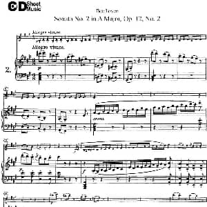 小提琴谱 | Violin Sonata No.2 in A Major Op.12 No.2 小提琴 钢琴伴奏