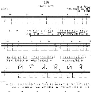 飞舞 吉他谱 王冰洋 胡海泉 胡海泉 吕雯 秦天