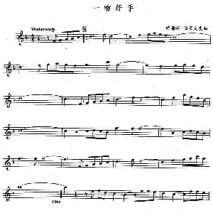 长笛曲谱 | 一吻纤手