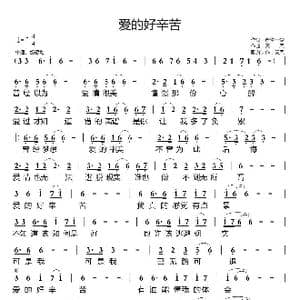 爱的好辛苦_歌曲简谱_词曲:浮生一梦 天恩