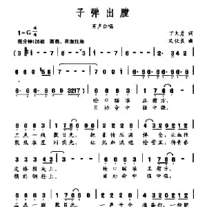 子弹出膛_合唱歌谱_词曲:丁大勇 文佳良