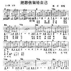 把悲伤留给自己 吉他谱 陈升 陈升 陈升