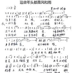 这些年头都是风和雨_歌谱投稿_词曲:苏仕帅 苏仕帅