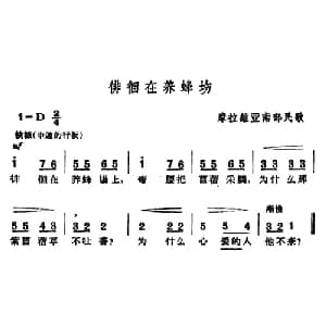 徘徊在养蜂场 捷 _外国歌谱_词曲: 摩拉维亚民歌 杨乐云译配