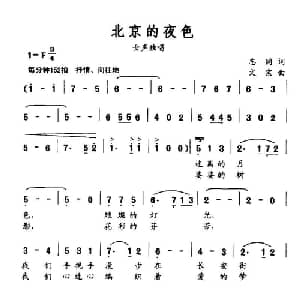 北京的夜色_通俗唱法乐谱_词曲:志同 文宗