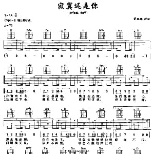 寂寞还是你 吉他谱 萧敬腾 萧敬腾 萧敬腾