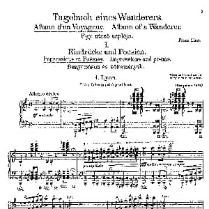 Album d'un Voyageur S.156 钢琴谱 弗兰茨 李斯特