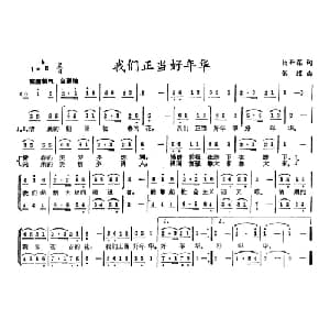 我们正当好年华_合唱歌谱_词曲:杨靳葆 张耀