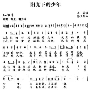 阳光下的少年_儿歌乐谱_词曲:吴莉 蔡立荣