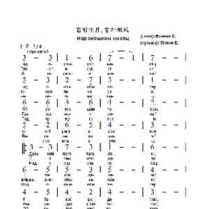 窗前明月窗外微风Над окошком месяц_歌曲简谱_词曲:谢.叶赛宁 叶.波波夫