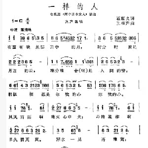 一样的人_通俗唱法乐谱_词曲:石顺义 王和声