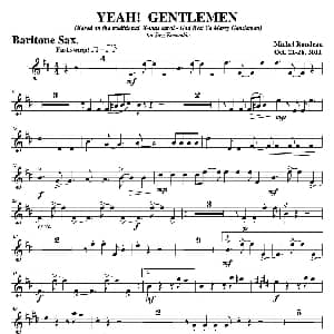 萨克斯谱 | YEAH! GENTLEMEN 上低音萨克斯分谱
