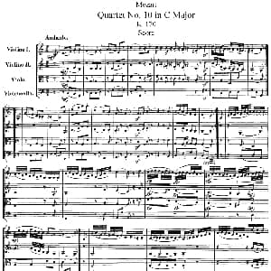 小提琴谱 | Mozart Quartet No.10 in C Major,K.170 总谱