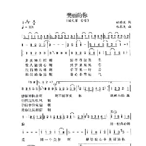 美丽的你_通俗唱法乐谱_词曲:姚若龙 张永夫