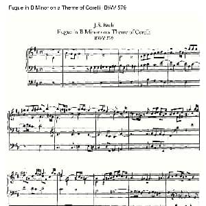 Fugue in B Minor on a Theme of Corelli BWV 579 管风琴谱