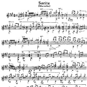 Sarita 吉他谱 奥古斯汀 巴里奥斯 曼戈雷 Agustin Barrios Mangore