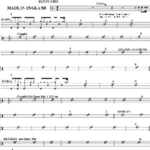 Elton John Made in England 爵士鼓谱