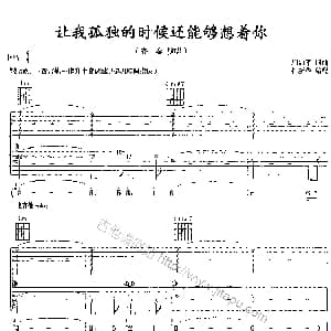 让我孤独的时候 吉他谱 齐秦 周治平