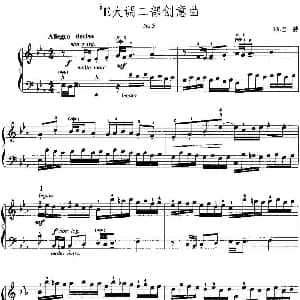 手风琴谱 | 手风琴复调作品 降E大调二部创意曲 J.S.巴赫