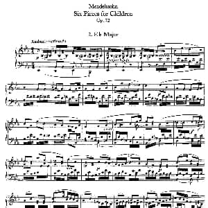 6 Pieces for Children Op.72 钢琴谱 菲利克斯 门德尔松 巴托尔迪