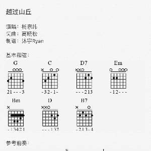 越过山丘 吉他谱 杨宗纬 高晓松 高晓松