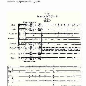 Serenade in D Haffner Part 1 , K.250 D调小夜