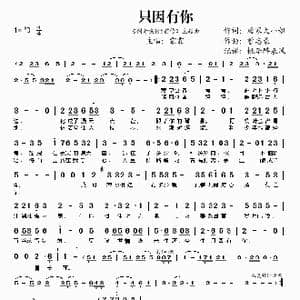 只因有你_歌谱投稿_词曲:唐家大小姐 曾志豪