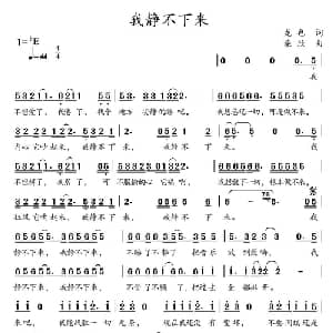我静不下来_通俗唱法乐谱_词曲:龙也 柴欣