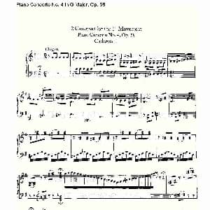 Ｇ大调钢琴第四协奏曲 Op.58 华彩乐章 钢琴谱 路德维西 冯 贝多芬