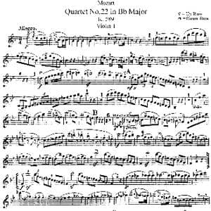 Mozart Quartet No.22 in Bb Major,K.589 _歌谱投稿