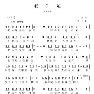我知道_通俗唱法乐谱_词曲:丁杰 肖矿