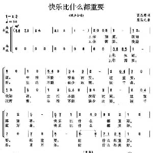 快乐比什么都重要_合唱歌谱_词曲:张恩惠 温弘之