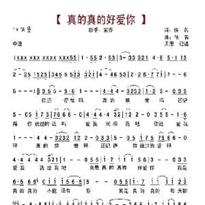 真的真的好爱你_歌曲简谱_词曲:佚名 佚名