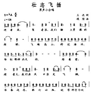 壮志飞扬_美声唱法乐谱_词曲:王兵 钱绿