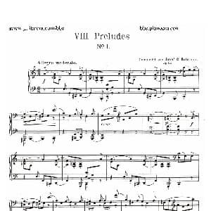 Eight Preludes Op.30 钢琴谱 约瑟夫 卡西马 霍夫曼 Josef Casimir Hofmann