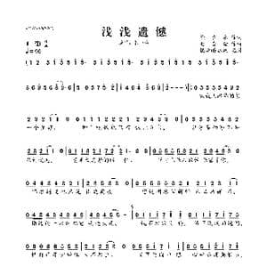 浅浅遗憾_歌曲简谱