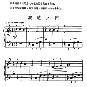 我的太阳 钢琴谱 意 卡鲁阿