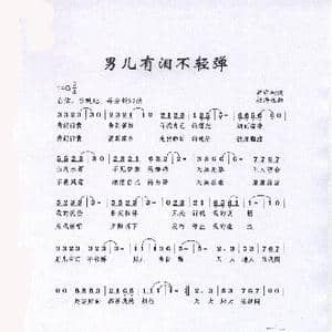 男儿有泪不轻弹_歌曲简谱_词曲:单守斌 赵海远