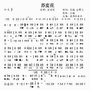 荞麦花_歌谱投稿_词曲:张超 玉镯儿 张超