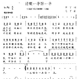 清醒一半醉一半_通俗唱法乐谱_词曲:甲丁 马丁