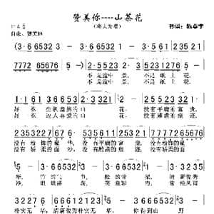 赞美你 山茶花_歌曲简谱