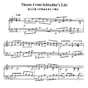 Theme From Schindler's List 钢琴谱