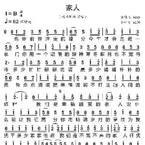 家人_歌曲简谱_词曲:崔伟立 崔伟立