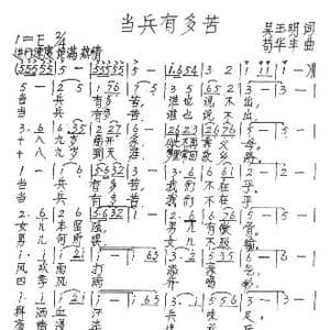 当兵有多苦_歌谱投稿_词曲:吴玉明 苟华丰