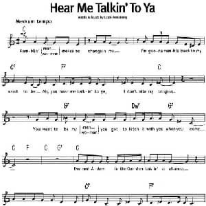 蓝调音乐:Hear Me Talkin' To Ya_外国歌谱