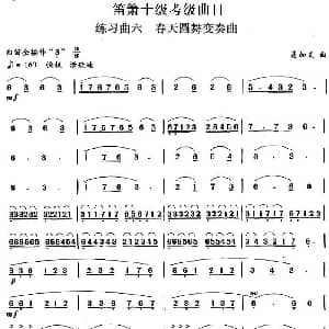 笛箫十级考级曲目 练习曲六 春天圆舞变奏曲 易加义