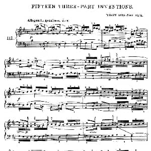 FIFTEEN THREE PART INVETIONS之三 钢琴谱 Bach 巴赫