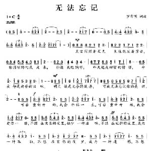 无法忘记_通俗唱法乐谱_词曲:罗有明 罗有明