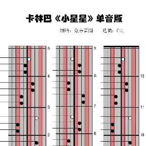 小星星单音版 拇指琴卡林巴琴演奏谱